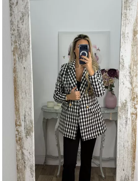 Chaqueta pata de gallo negra y blanca