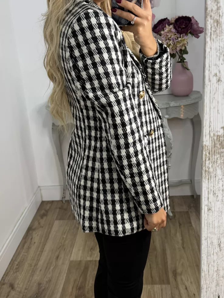 Chaqueta pata de gallo negra y blanca