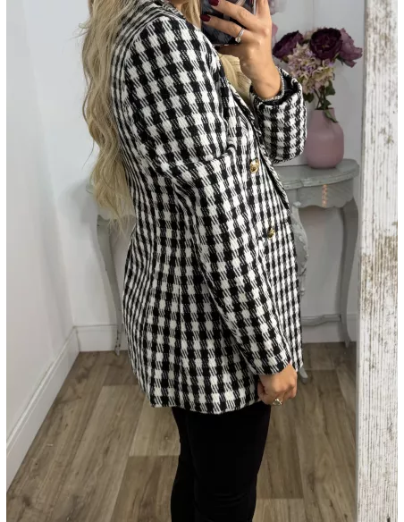 Chaqueta pata de gallo negra y blanca