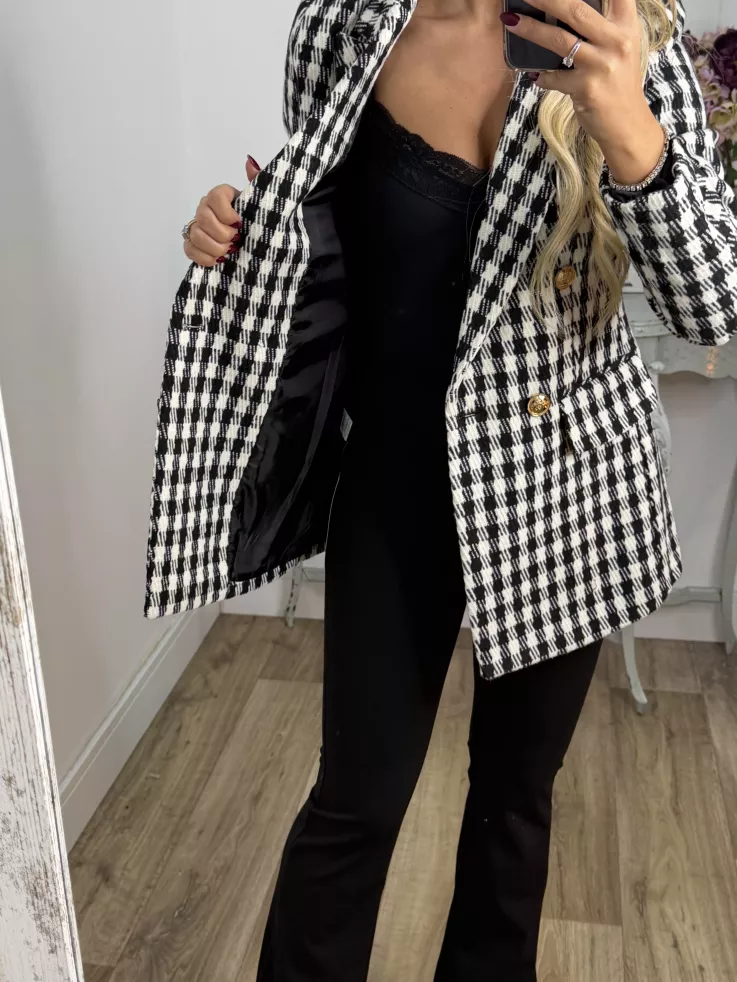 Chaqueta pata de gallo negra y blanca