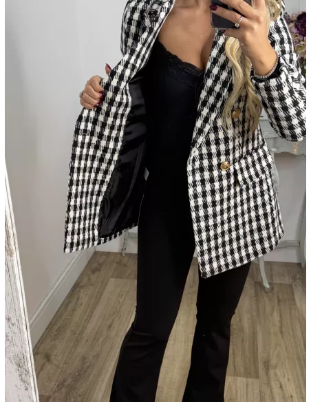 Chaqueta pata de gallo negra y blanca