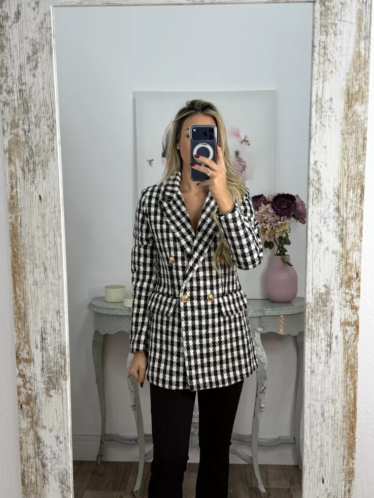 Chaqueta pata de gallo negra y blanca