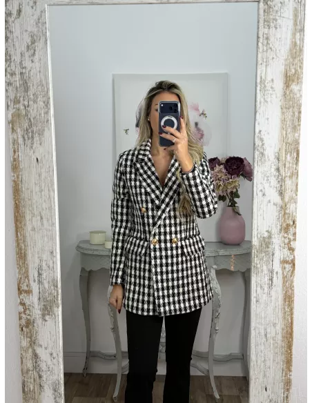 Chaqueta pata de gallo negra y blanca