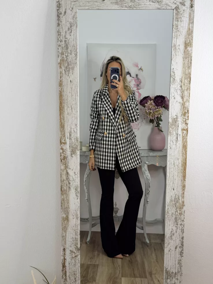 Chaqueta pata de gallo negra y blanca