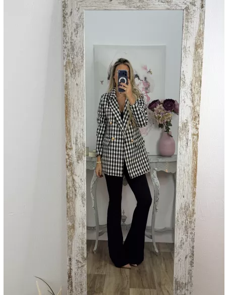 Chaqueta pata de gallo negra y blanca