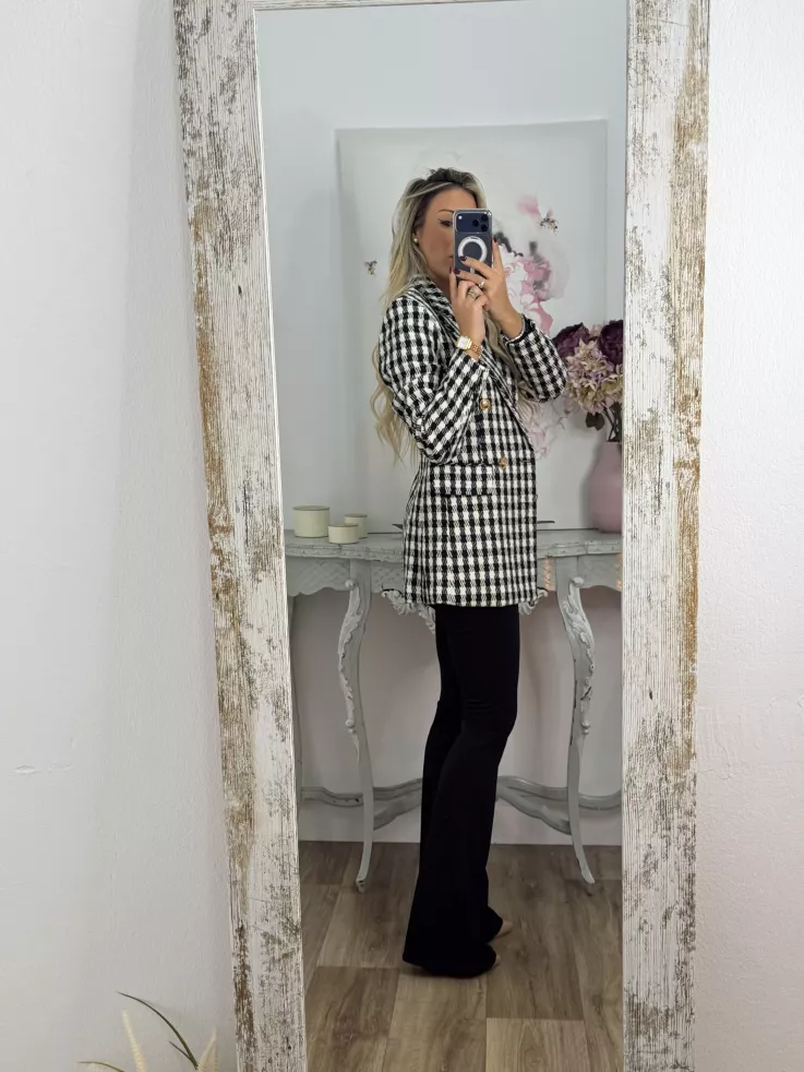 Chaqueta pata de gallo negra y blanca