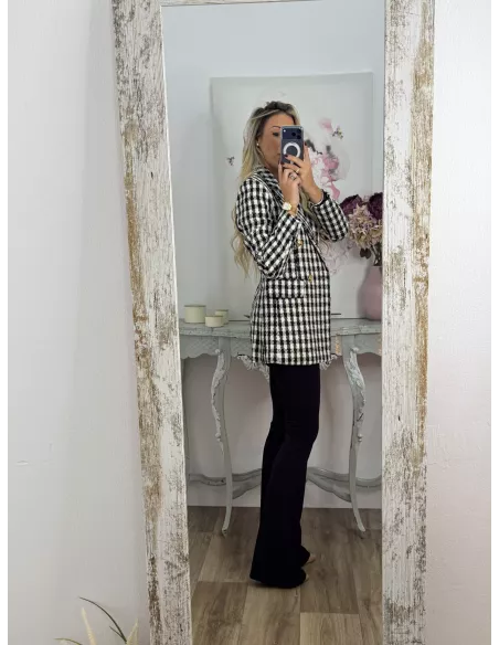 Chaqueta pata de gallo negra y blanca