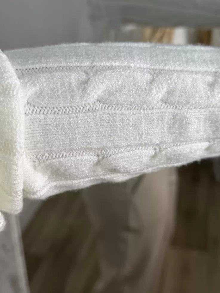 Jersey trenzado cuello a la caja blanco