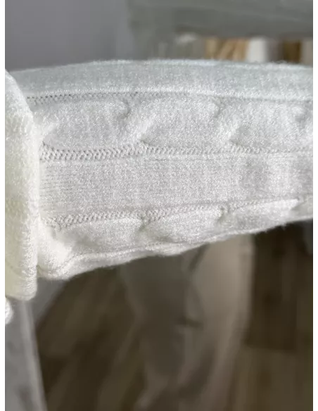 Jersey trenzado cuello a la caja blanco