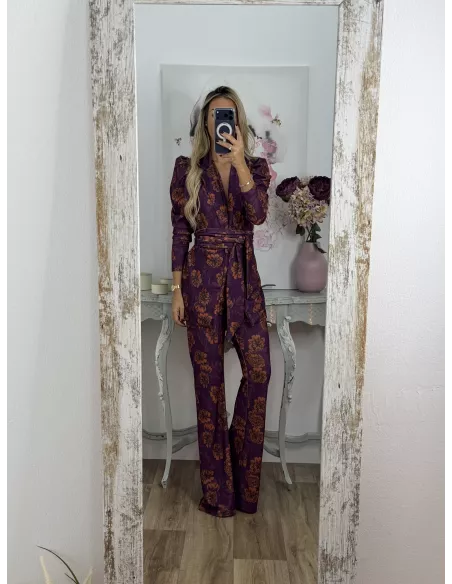 Conjunto Laras estampado morado