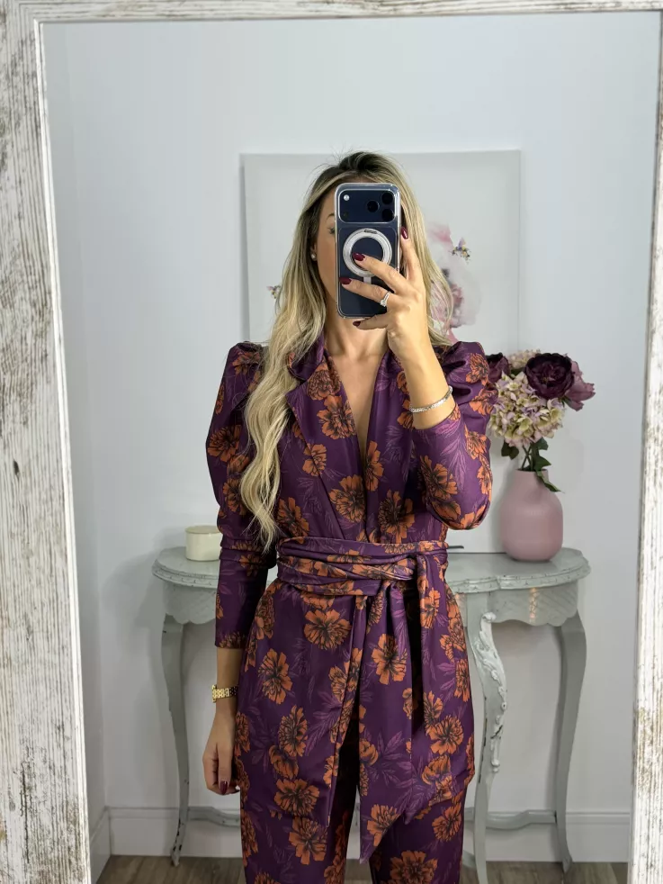 Conjunto Laras estampado morado