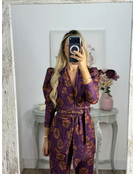 Conjunto Laras estampado morado