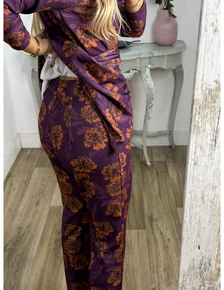 Conjunto Laras estampado morado