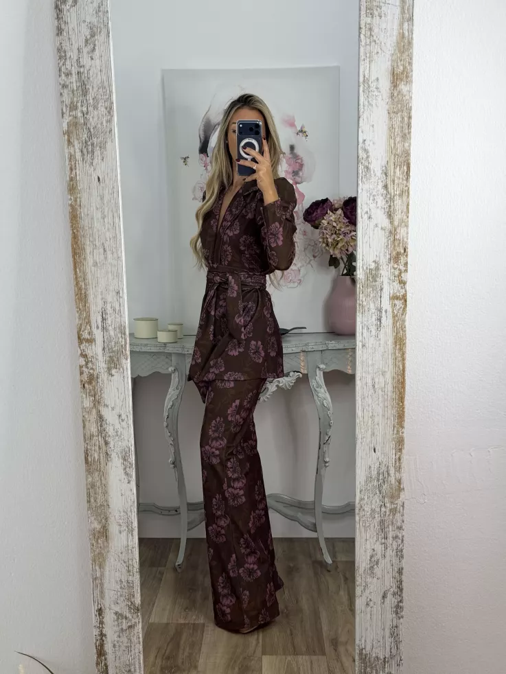 Conjunto Laras estampado marrón