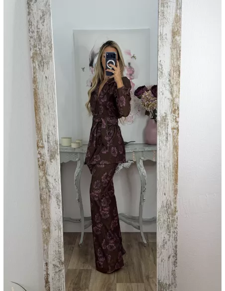 Conjunto Laras estampado marrón