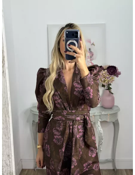 Conjunto Laras estampado marrón