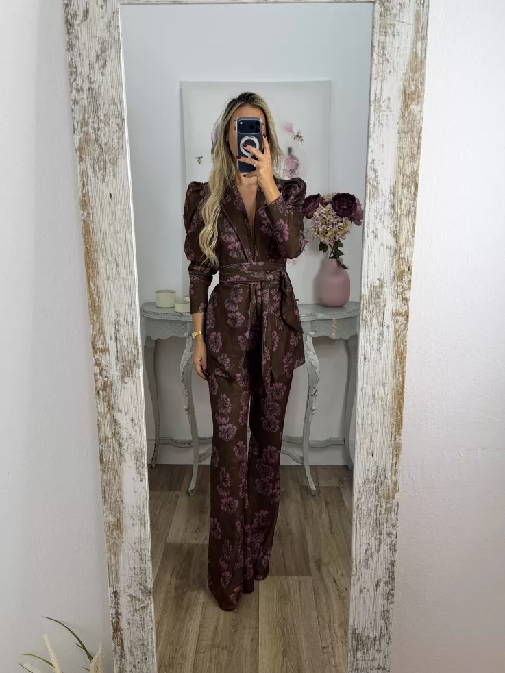 Conjunto Laras estampado marrón