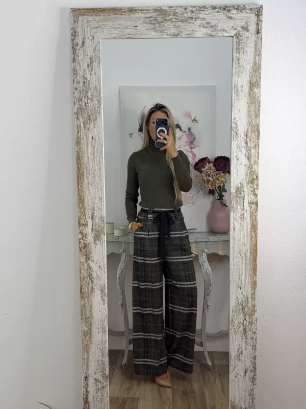 Pantalón Angelica cuadros verde