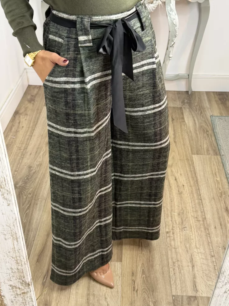 Pantalón Angelica cuadros verde