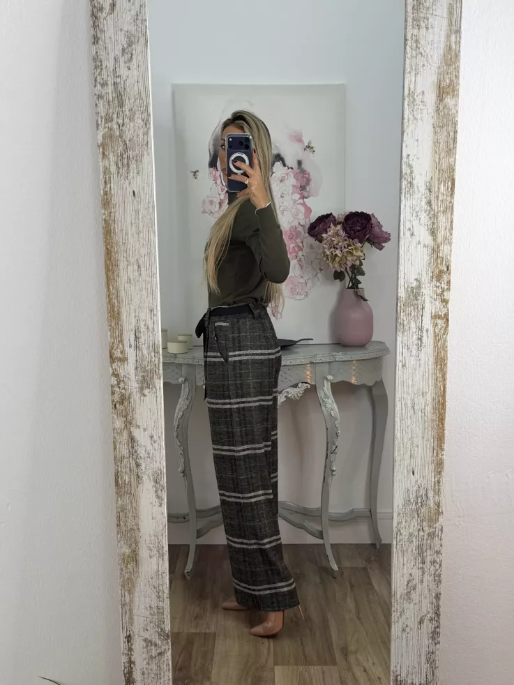 Pantalón Angelica cuadros verde