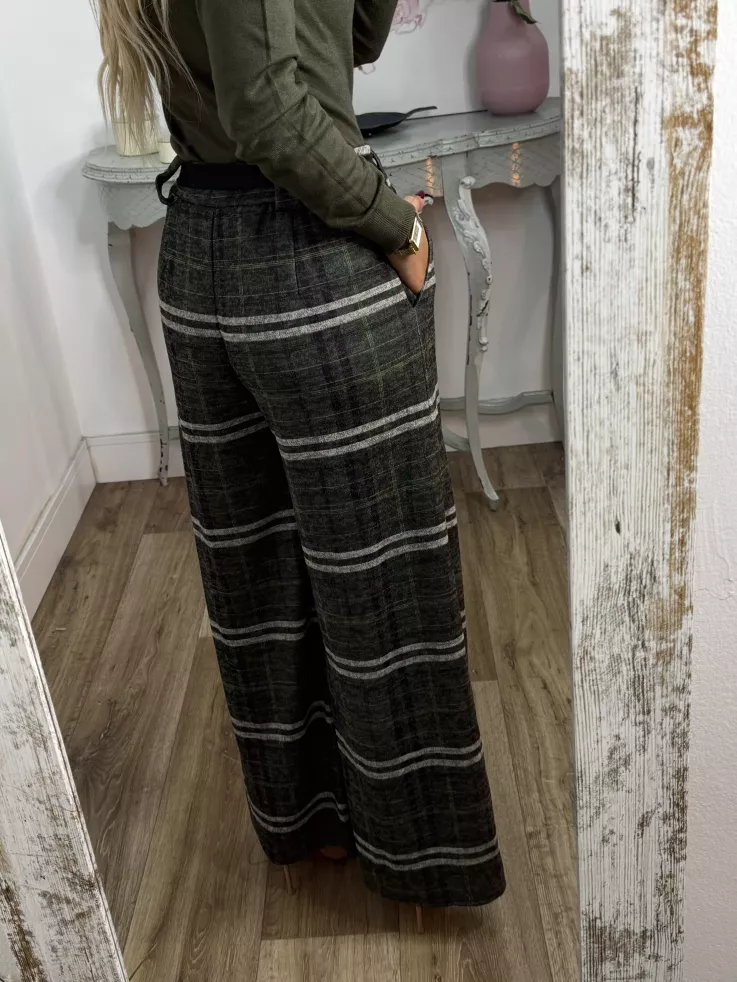 Pantalón Angelica cuadros verde