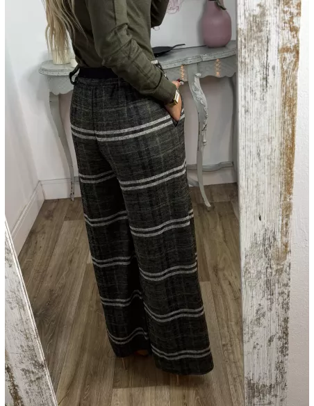 Pantalón Angelica cuadros verde