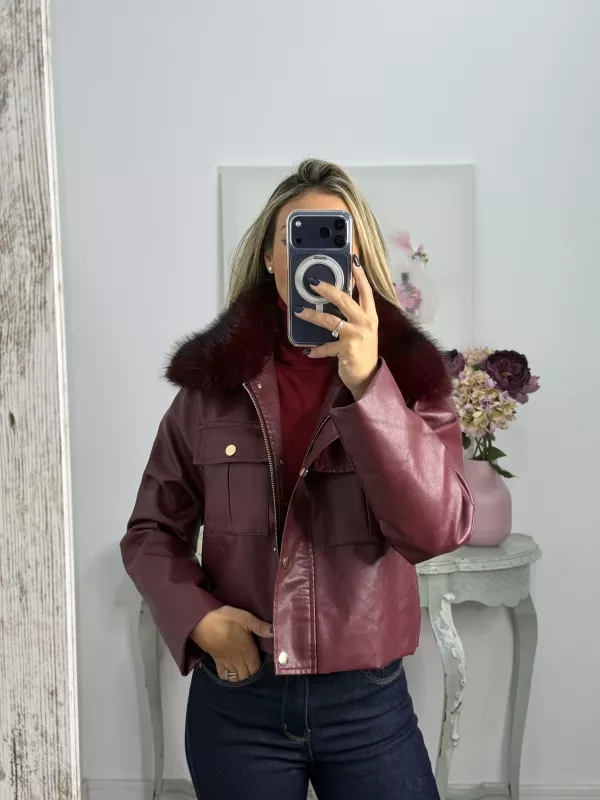 Chaqueta Caleta burdeos