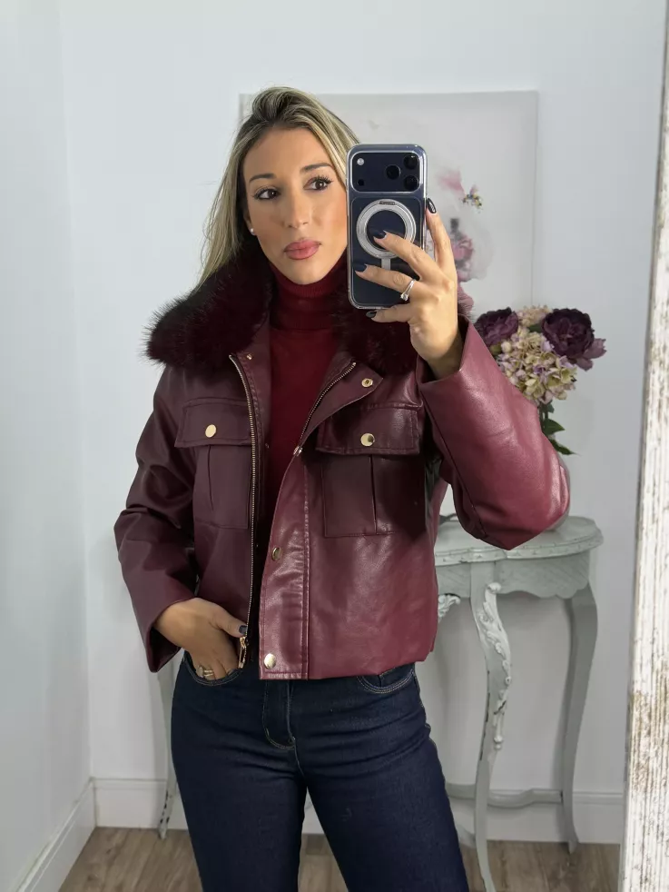 Chaqueta Caleta burdeos