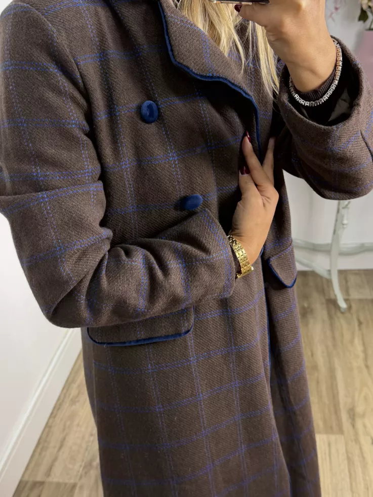 Abrigo Raisa cuadros marrón
