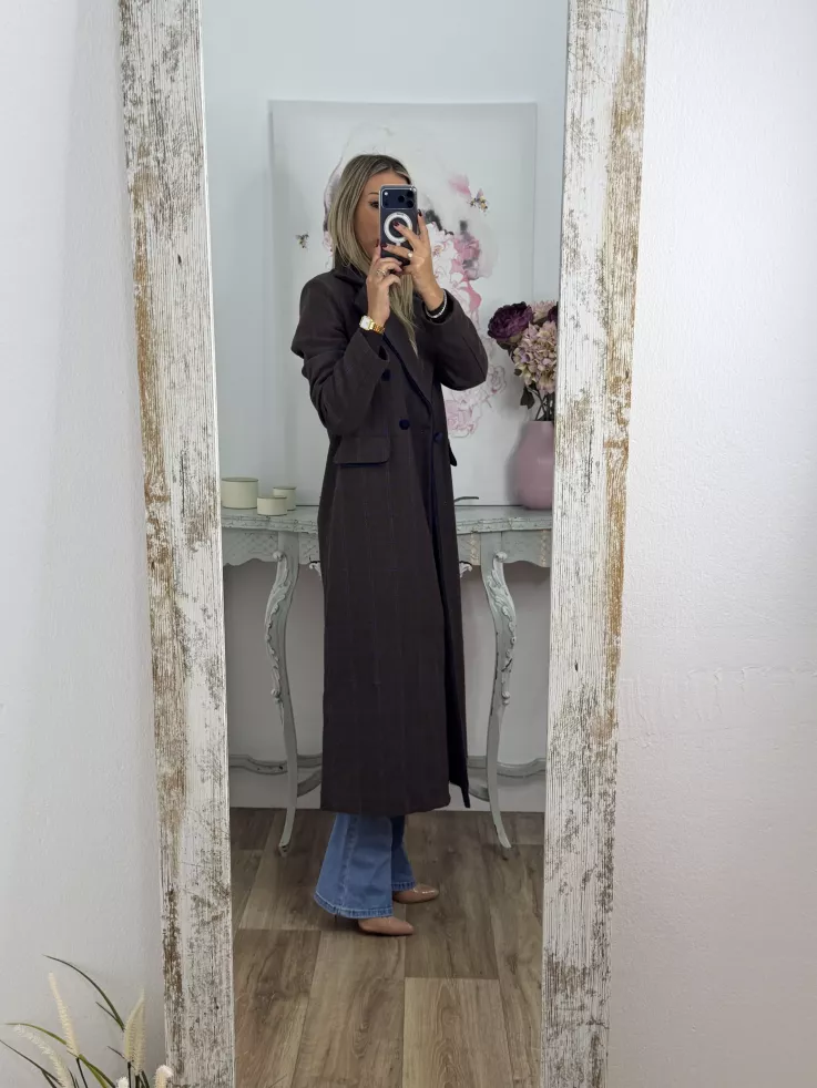 Abrigo Raisa cuadros marrón