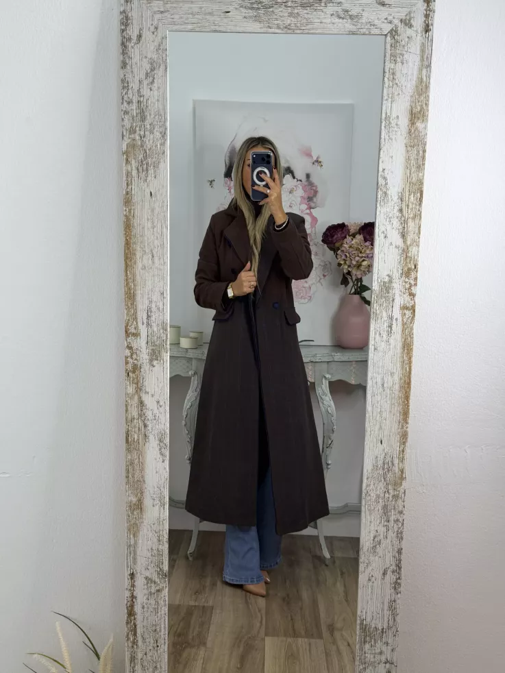 Abrigo Raisa cuadros marrón