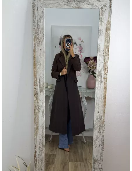 Abrigo Raisa cuadros marrón