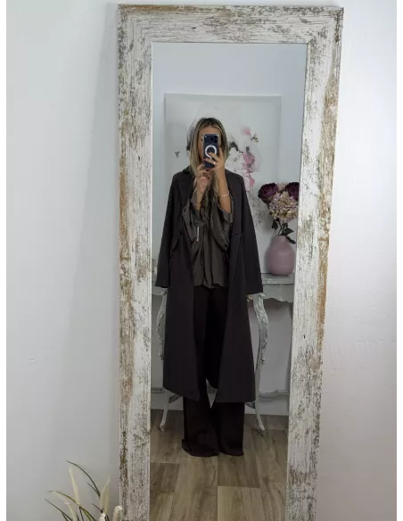 Abrigo Raisa cuadros marrón