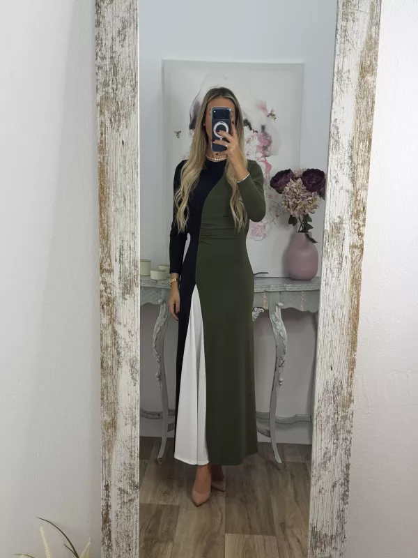 Vestido Hernandez verde y negro