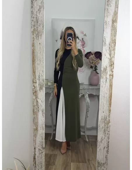 Vestido Hernandez verde y negro