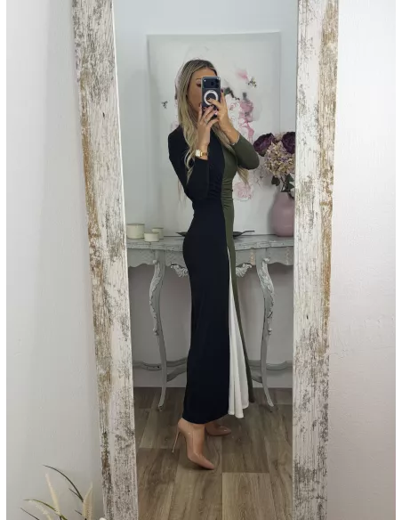 Vestido Hernandez verde y negro