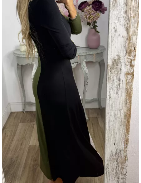 Vestido Hernandez verde y negro