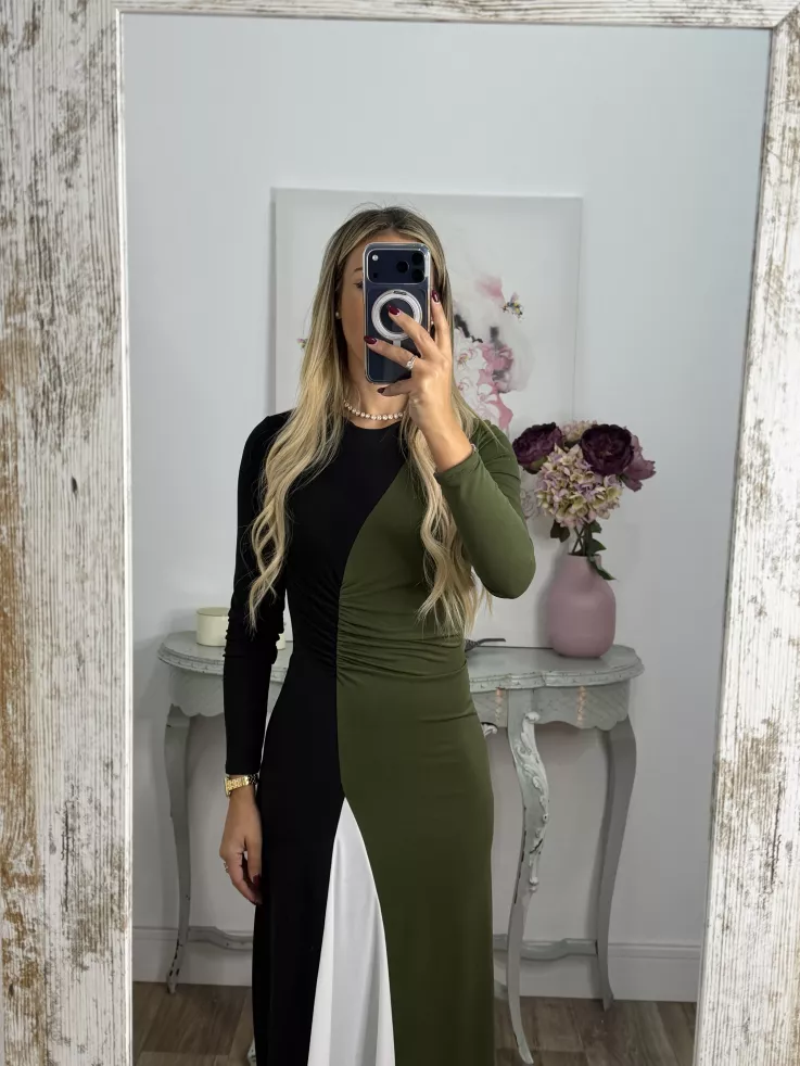 Vestido Hernandez verde y negro