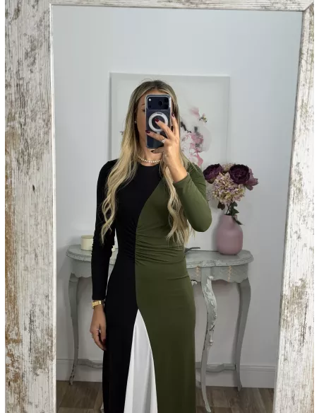 Vestido Hernandez verde y negro