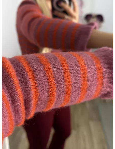 Jersey Fina rosa y naranja