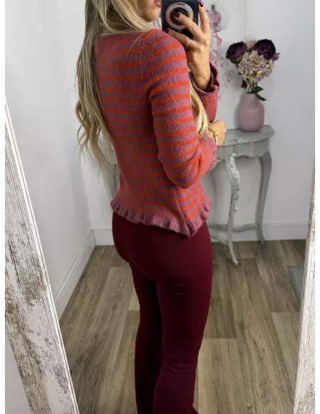 Jersey Fina rosa y naranja