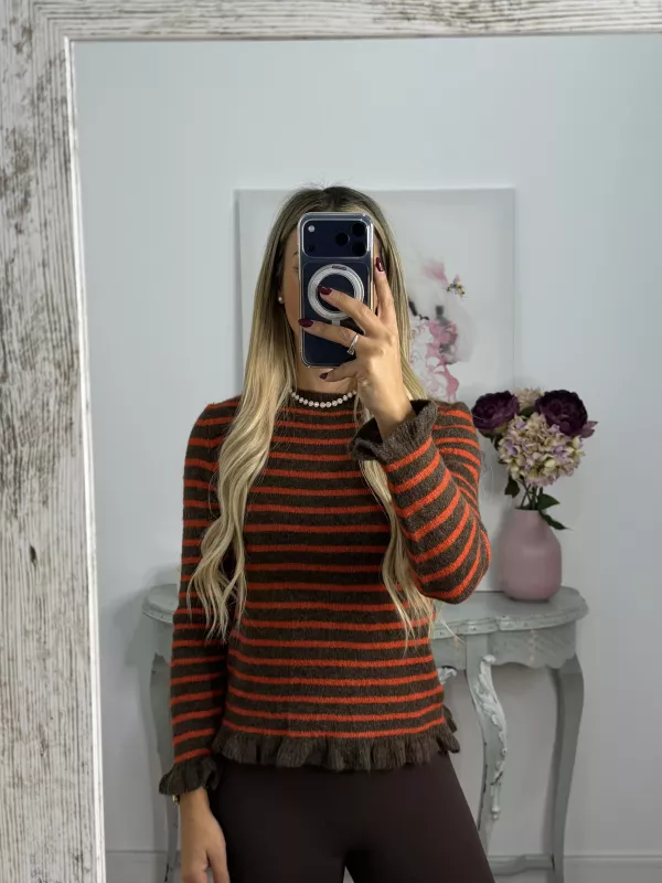 Jersey Fina marrón y naranja