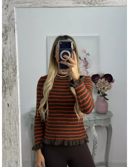 Jersey Fina marrón y naranja