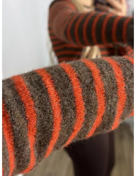 Jersey Fina marrón y naranja