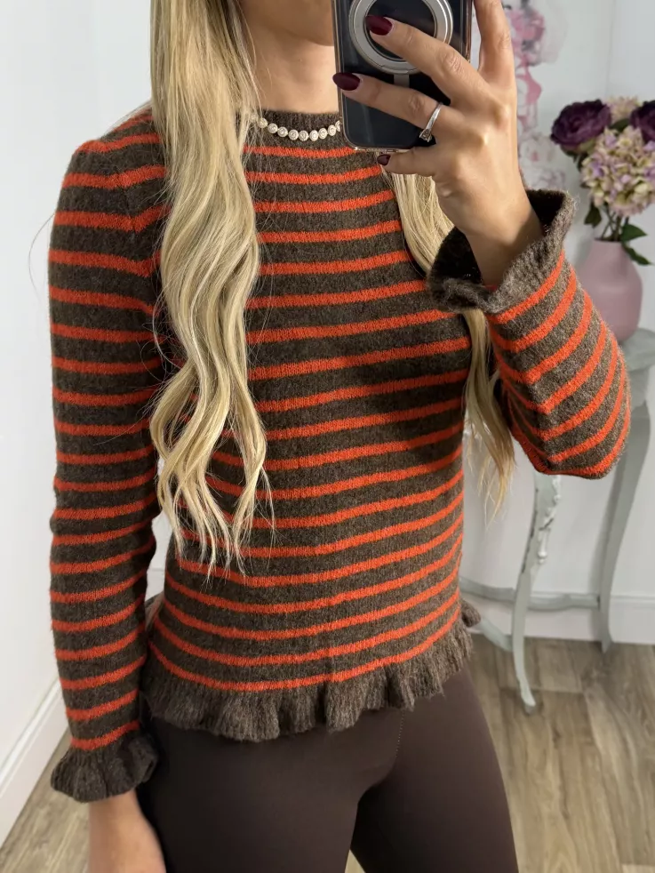 Jersey Fina marrón y naranja