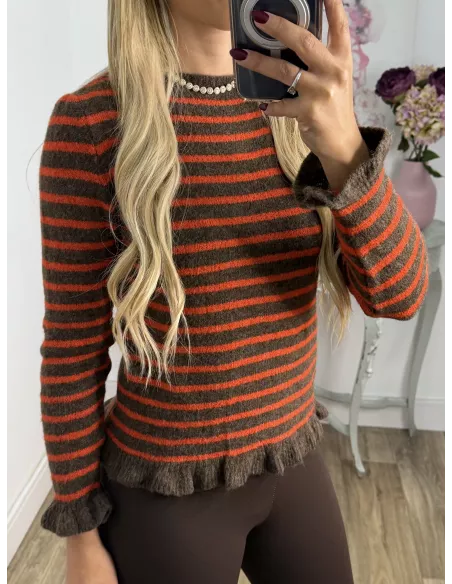 Jersey Fina marrón y naranja