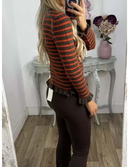 Jersey Fina marrón y naranja