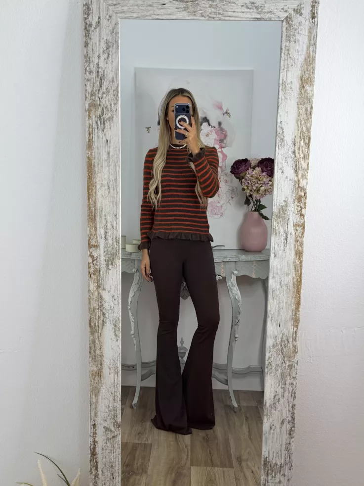 Pantalón campana largo chocolate