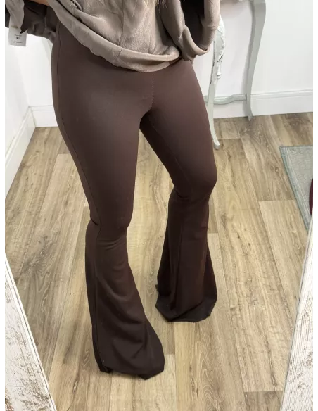 Pantalón campana largo chocolate