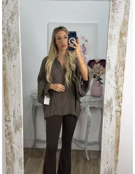 Camisa Boho chocolate